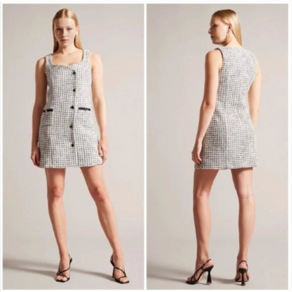 Ted Baker London Dresses & Skirts - NWT Ted Baker London Lyrrad check sleeveless cotton blend tweed sheath dress